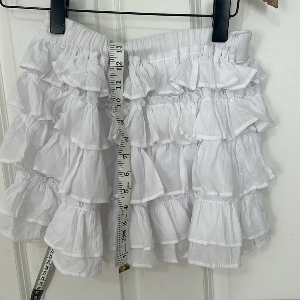 H&M White Tiered Mini Skirt size small NWT  Ruffled Tiers country concert party